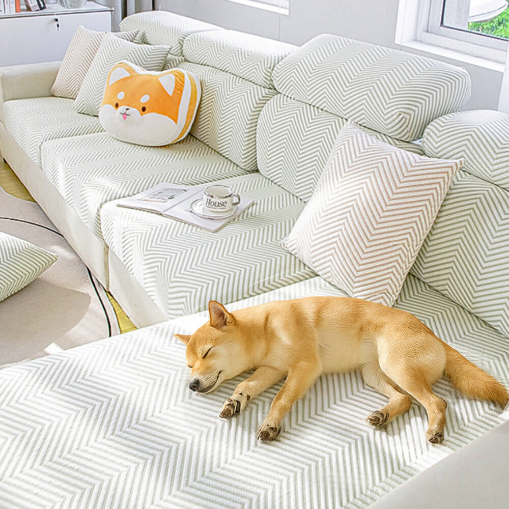 Housse de canapé d'angle en soie glacée extensible pour protection complète du sofa