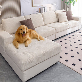 Housse de canapé extensible intégrale motif nid d’abeille déperlante
