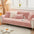 Housse de canapé antidérapante en peluche de couleur unie