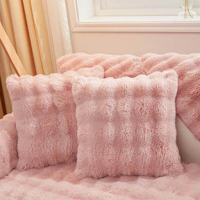 Housse de canapé antidérapante en peluche de couleur unie