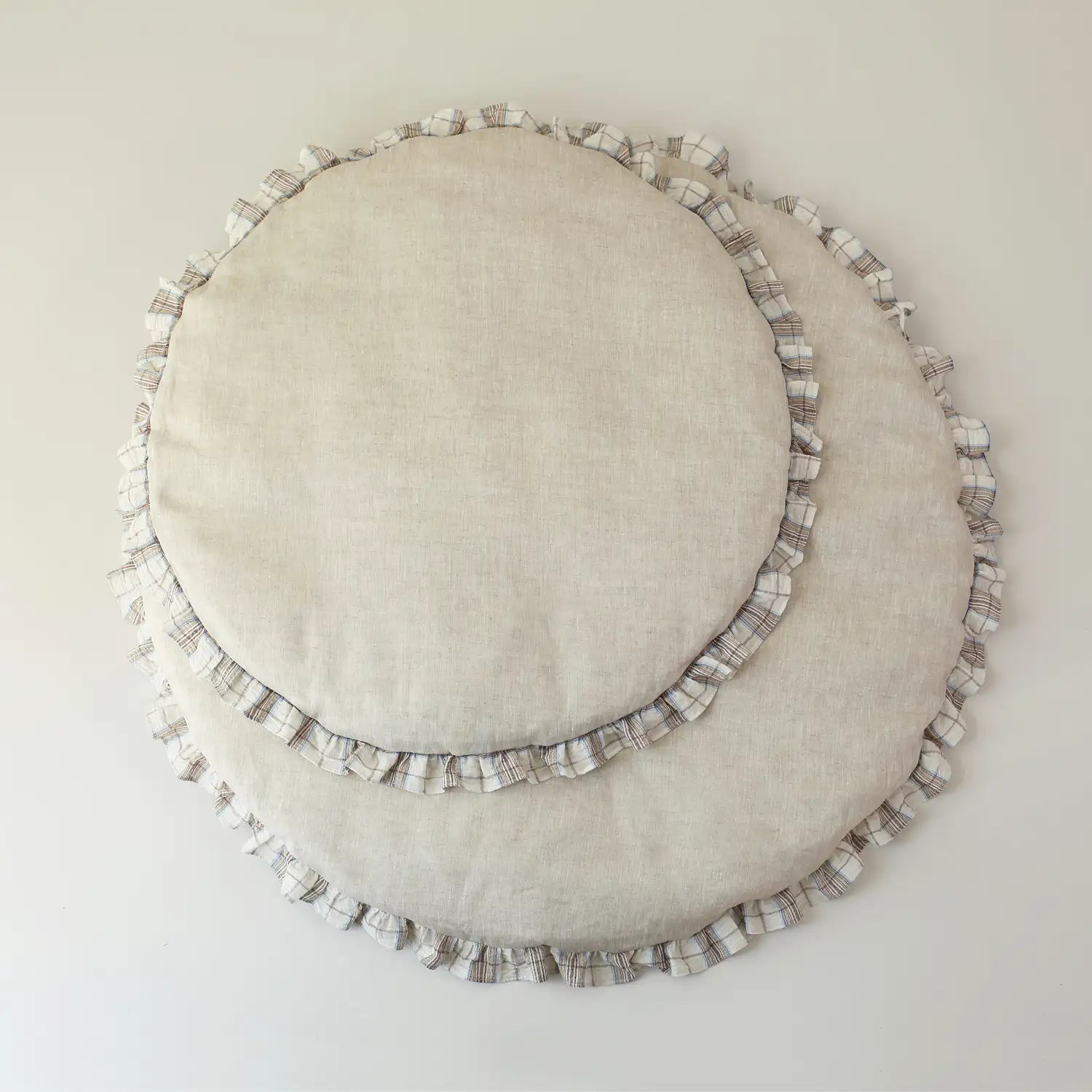 Tapis rond pour animaux de compagnie antidérapant en tartan Country Chic - Grand espace