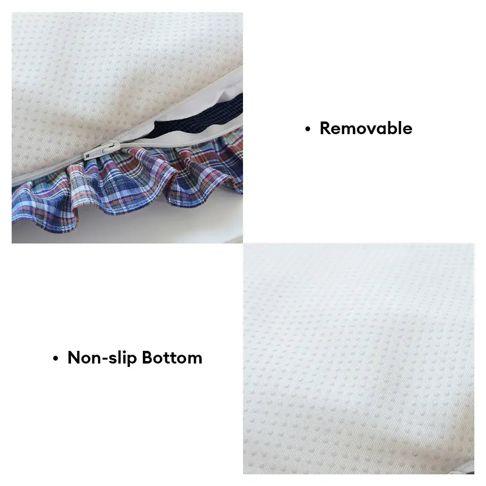 Tapis rond pour animaux de compagnie antidérapant en tartan Country Chic - Grand espace