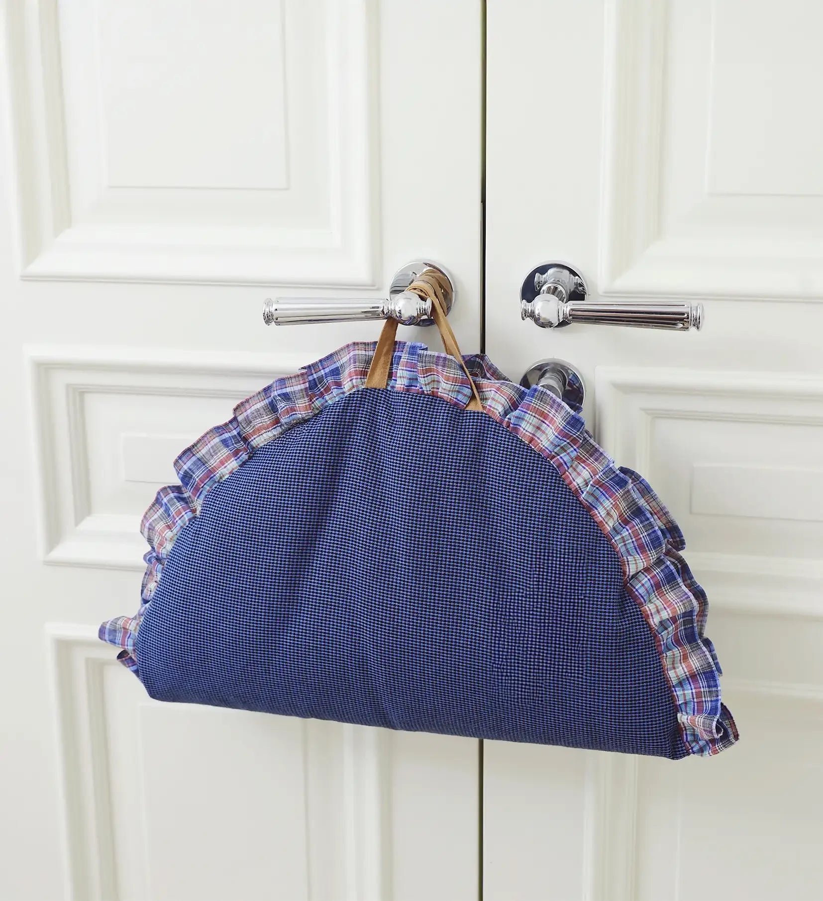 Tapis rond pour animaux de compagnie antidérapant en tartan Country Chic - Grand espace