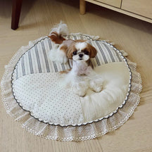 Tapis rond pour animaux de compagnie antidérapant en tartan Country Chic - Grand espace