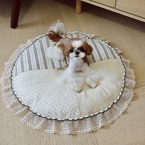 Tapis rond pour animaux de compagnie antidérapant en tartan Country Chic - Grand espace