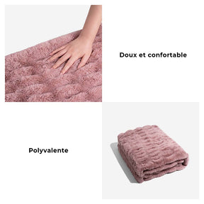 Couverture de luxe super douce en fausse fourrure et velours pour animaux de compagnie et humains