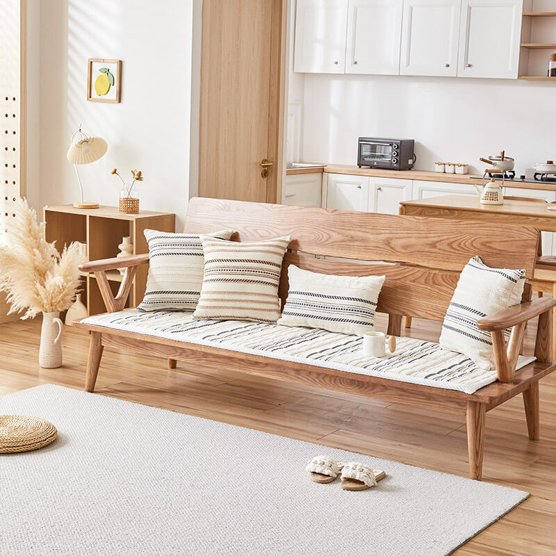 Housse de canapé antidérapante en peluche rayée en chenille avec matelas confortable pour animaux