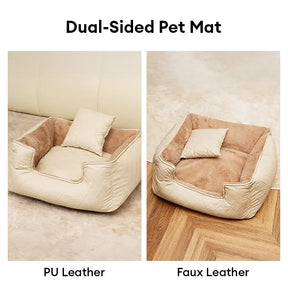 Lit pour chien carré en faux cuir Cozy Diamond pour chiots