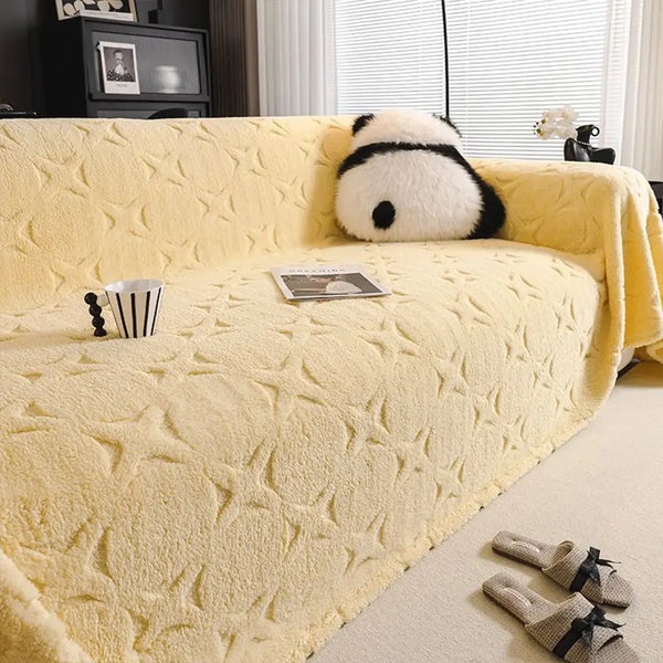 Jeté de canapé housse de canapé décorative en jacquard texturé crème