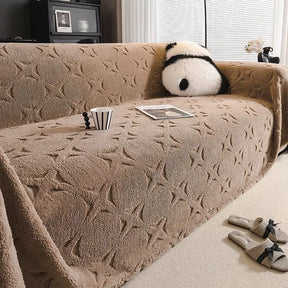 Housse de canapé décorative en jacquard texturé crème