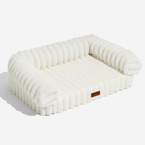 Canapé lit orthopédique pour chien et chat couleur crème moelleux et confortable