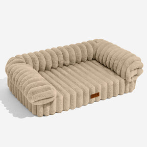 Canapé lit orthopédique pour chien et chat couleur crème moelleux et confortable