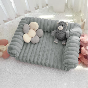 Canapé lit orthopédique pour chien et chat couleur crème moelleux et confortable