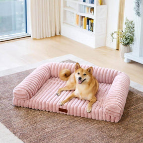 Canapé lit orthopédique pour chien et chat couleur crème moelleux et confortable