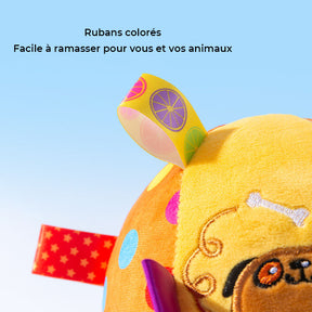 Jouet interactif pour chien mignonne boule brodée et grinçante