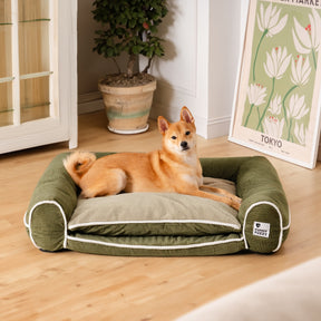 Canapé-lit orthopédique double couche en flanelle pour chien