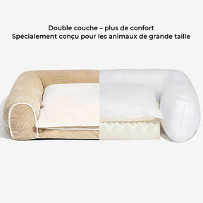 Canapé-lit orthopédique double couche en flanelle pour chien