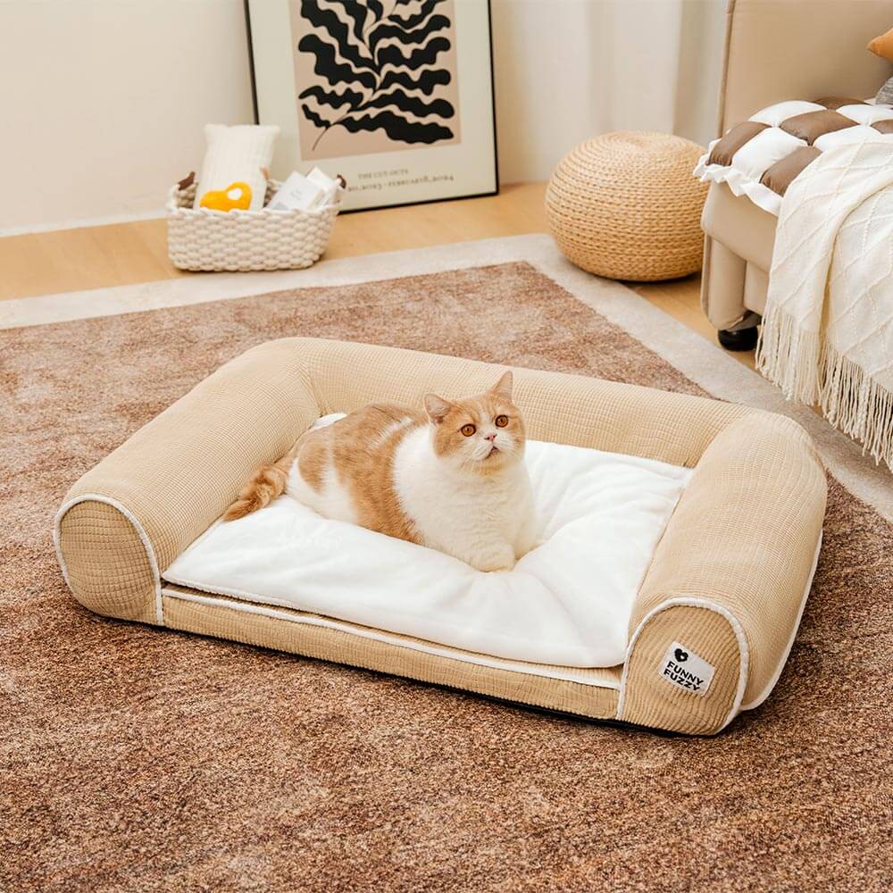 Canapé-lit orthopédique double couche en flanelle pour chien