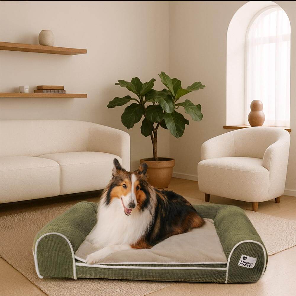 Canapé-lit orthopédique double couche en flanelle pour chien