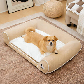 Canapé-lit orthopédique double couche en flanelle pour chien