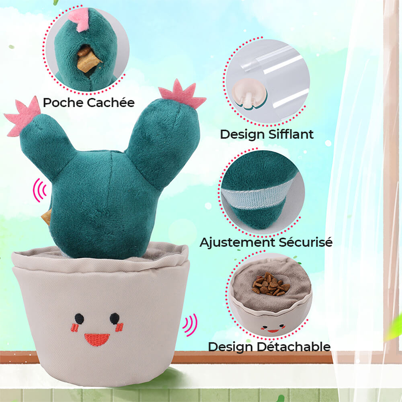 Jouet Cactus en peluche jouet couineur pour chien jouet interactif distributeur lent