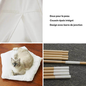 Tente Teepee pour animaux en forme d'étoile à cinq pattes légère respirante et amovible