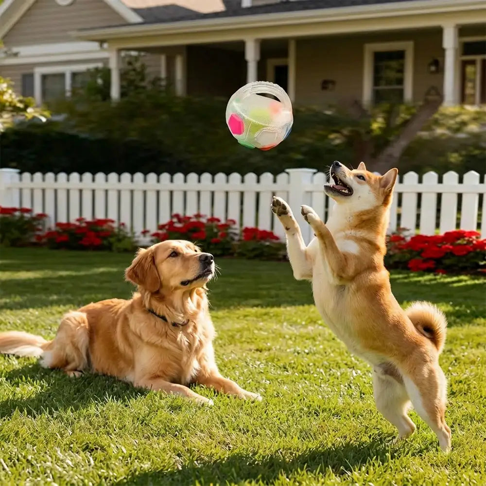 Balle de soccer pour chien avec poignée, jouet de mastication flottant
