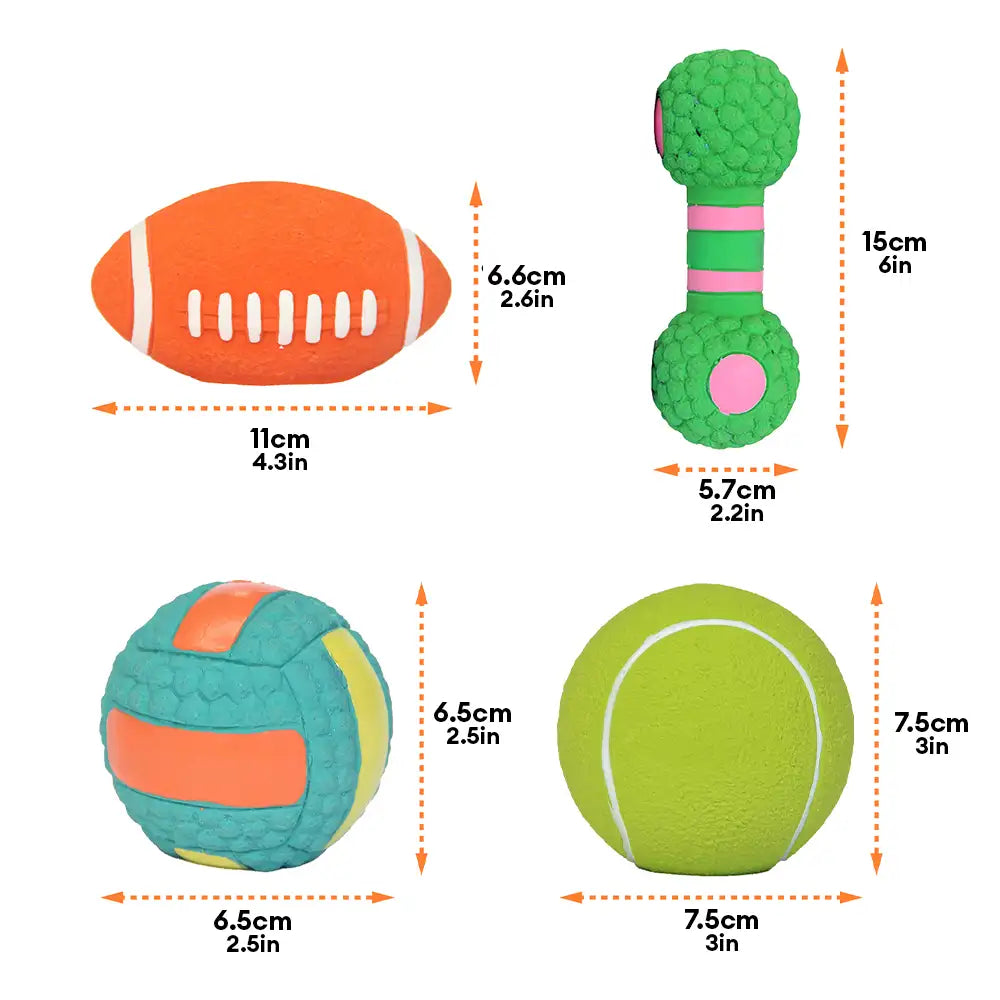 Jouet à mâcher pour chien en latex durable avec bruitage.