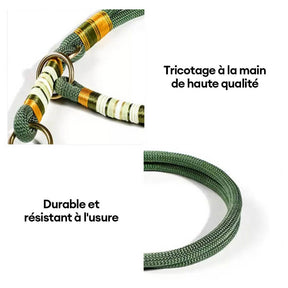 Collier de dressage pour chien en corde tressée à la main