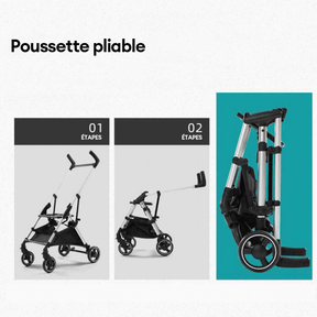 Poussette pour Animaux Multifonction 2-en-1 en Aluminium Ultra-Légère et Détachable pour Chiots