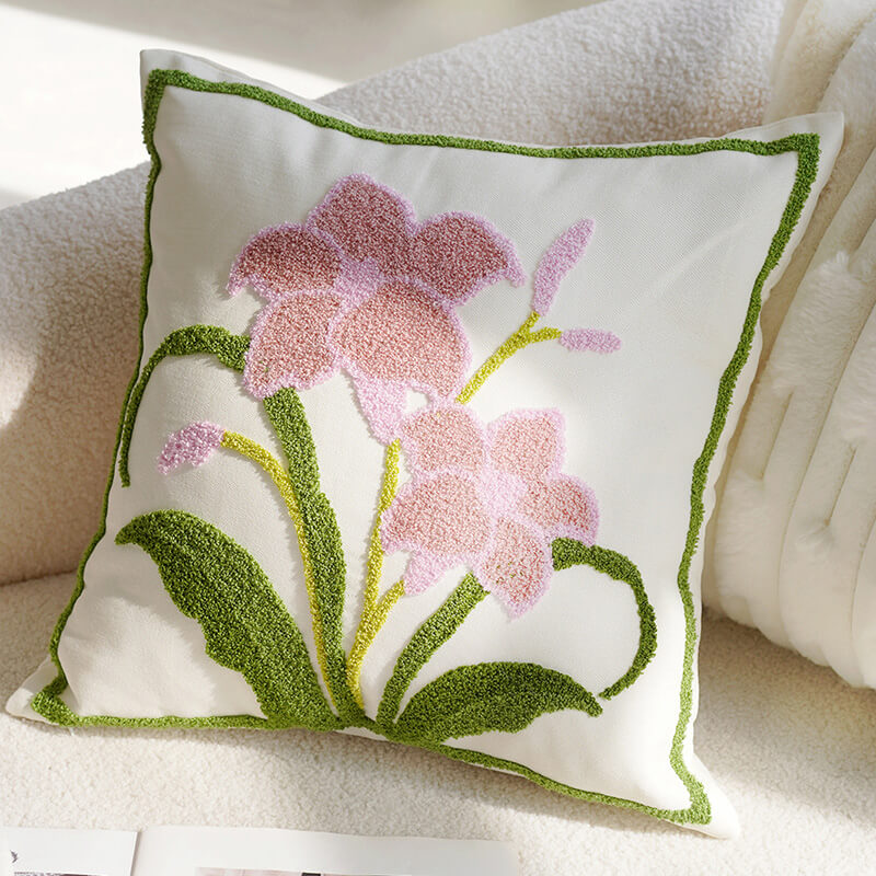 Coussin décoratif pour canapé Jardin de lys élégant pour la maison