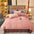 Parure de lit en velours doux motif feuilles modernes avec jupe de lit