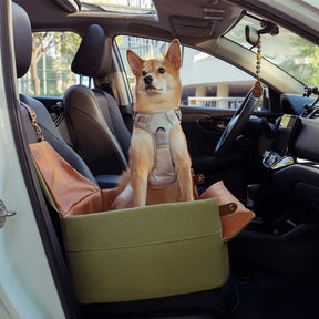 Siège d'auto pour chien surélevé en similicuir luxe - Urban Voyager