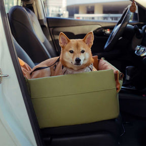 Siège d'auto pour chien surélevé en similicuir luxe - Urban Voyager