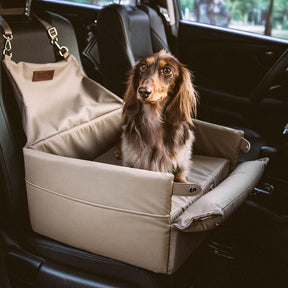 Siège d'auto pour chien surélevé en similicuir luxe - Urban Voyager