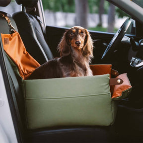 Siège d'auto pour chien surélevé en similicuir luxe - Urban Voyager