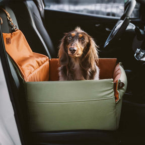 Siège d'auto pour chien surélevé en similicuir luxe - Urban Voyager