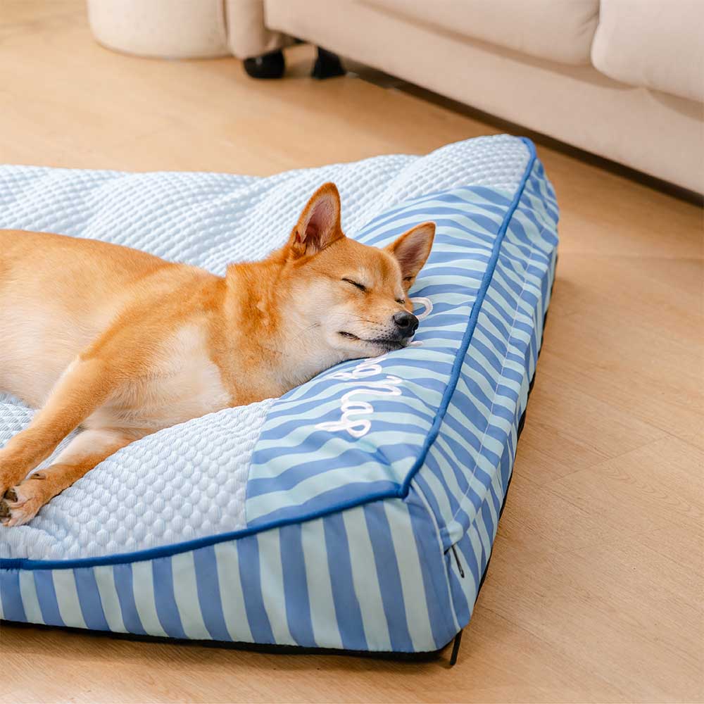 Lit orthopédique pour chien rectangulaire extra large, lavable et refroidissant - Extérieur