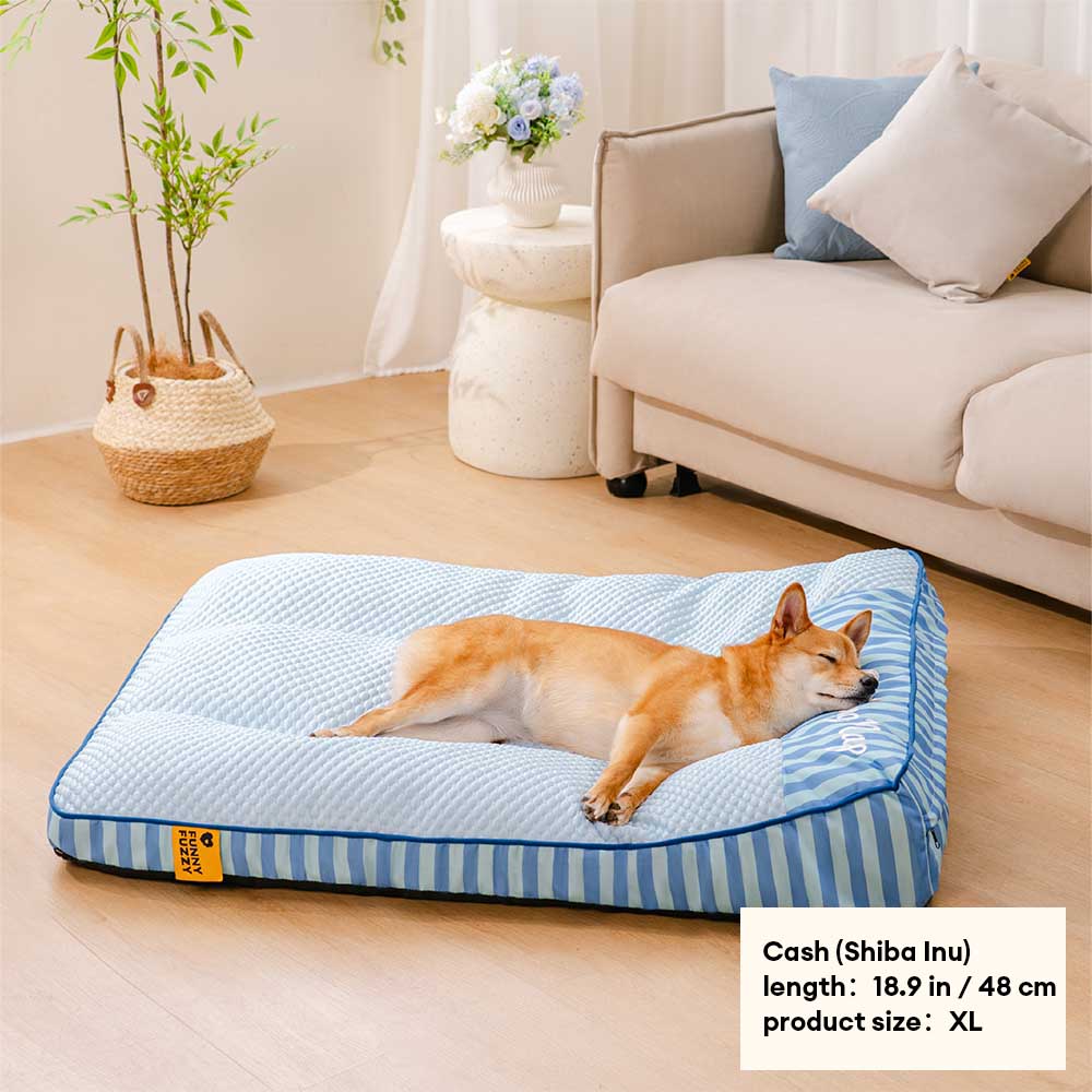 Lit orthopédique pour chien rectangulaire extra large, lavable et refroidissant - Extérieur