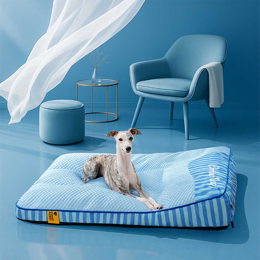 Lit orthopédique pour chien rectangulaire extra large, lavable et refroidissant - Extérieur