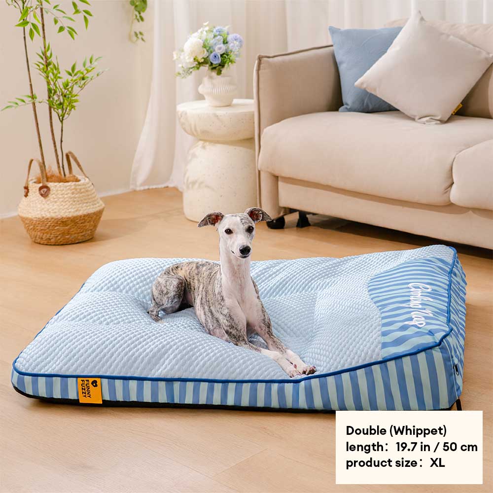 Lit orthopédique pour chien rectangulaire extra large, lavable et refroidissant - Extérieur