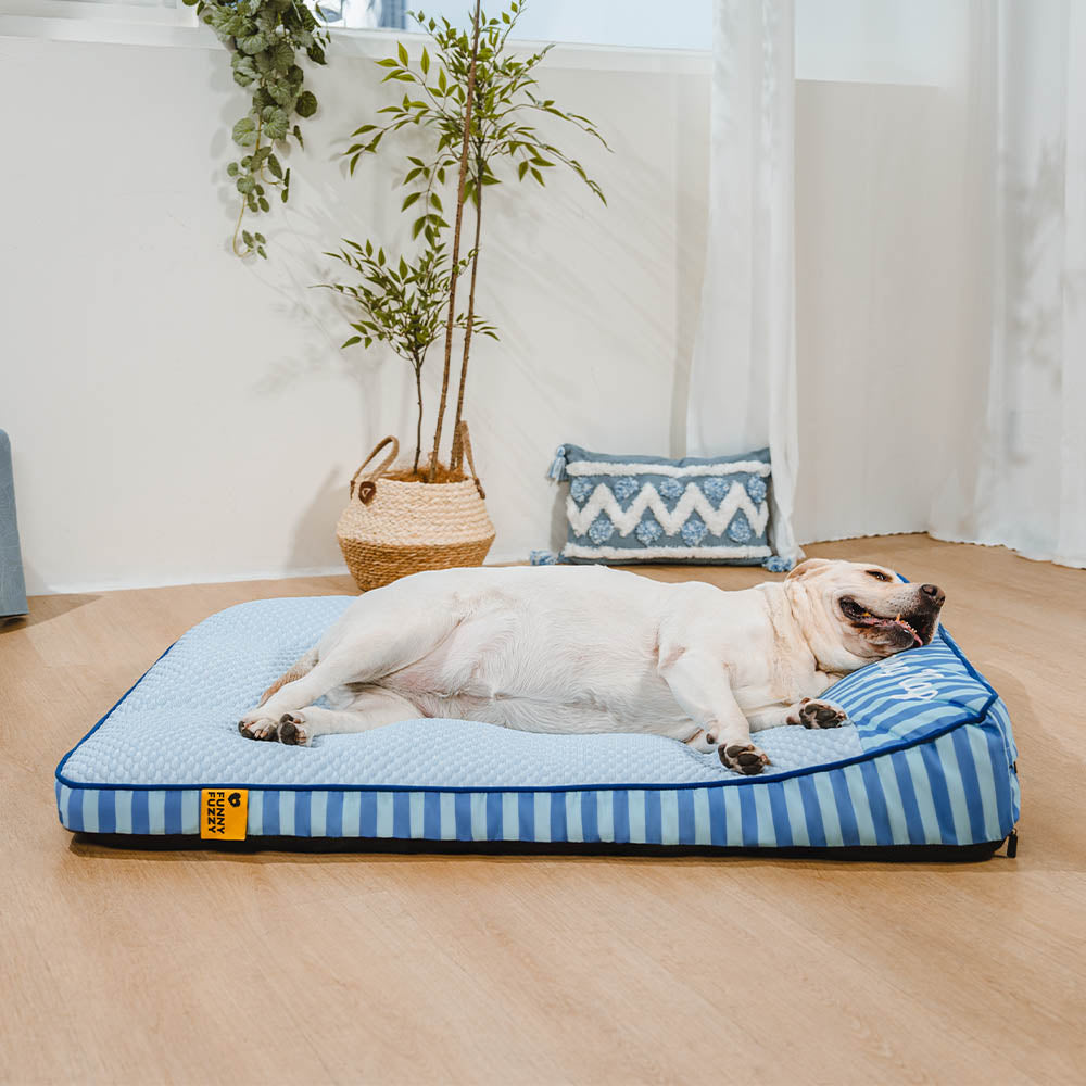 Lit orthopédique pour chien rectangulaire extra large, lavable et refroidissant - Extérieur