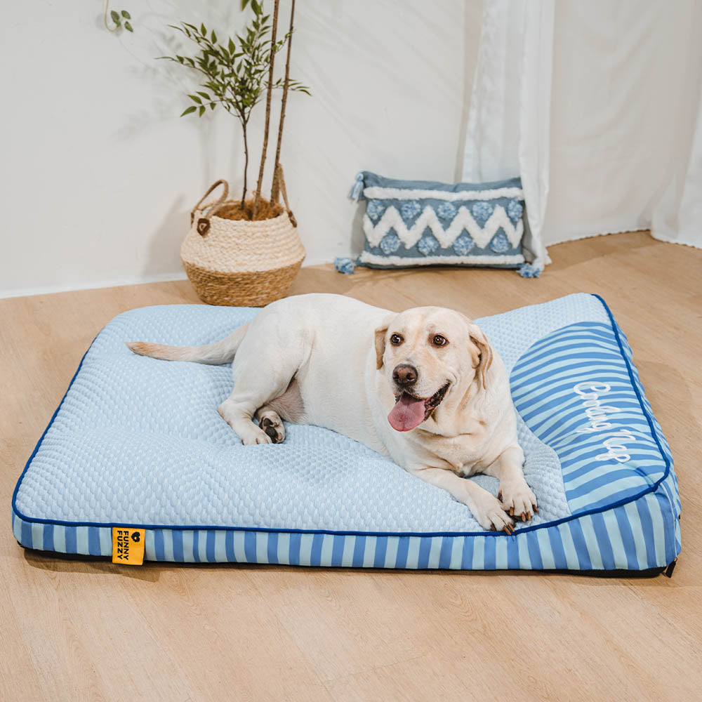 Lit orthopédique pour chien rectangulaire extra large, lavable et refroidissant - Extérieur