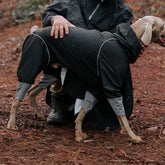 Imperméable à capuche à col roulé léger et imperméable à quatre pattes avec cordon de serrage réfléchissant pour chien et propriétaire