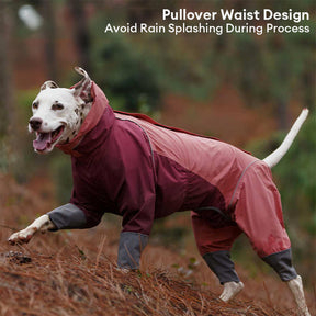 Imperméable à capuche à col roulé léger et imperméable à quatre pattes avec cordon de serrage réfléchissant pour chien et propriétaire