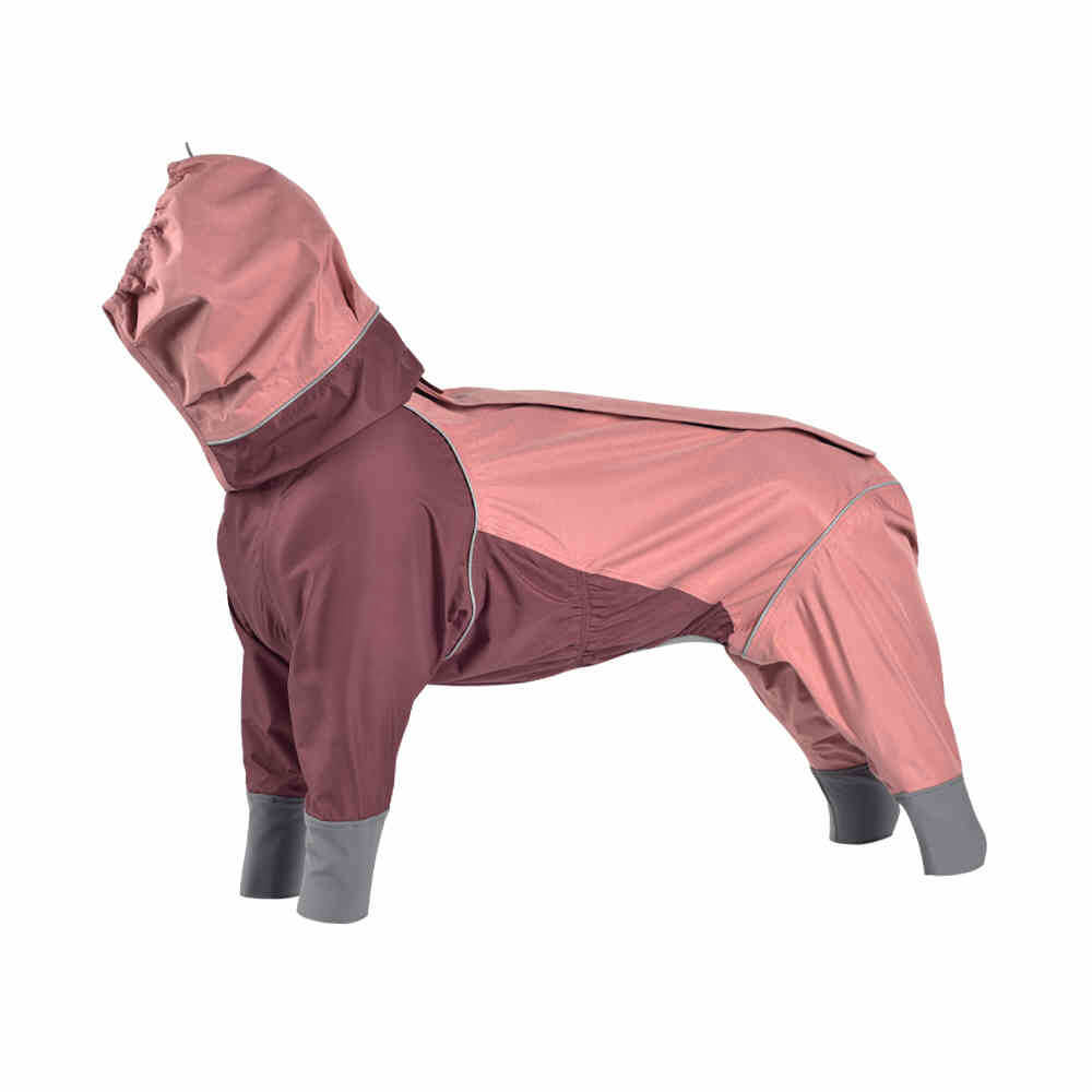 Imperméable à capuche à col roulé léger et imperméable à quatre pattes avec cordon de serrage réfléchissant pour chien et propriétaire