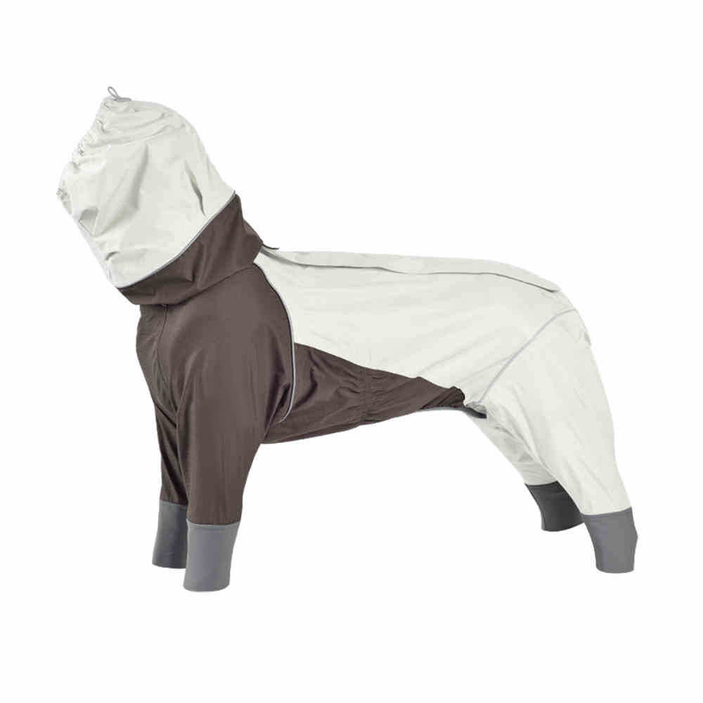 Imperméable à capuche à col roulé léger et imperméable à quatre pattes avec cordon de serrage réfléchissant pour chien et propriétaire