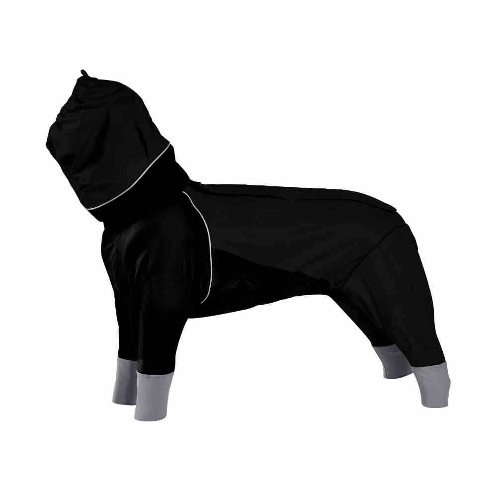 Imperméable à capuche à col roulé léger et imperméable à quatre pattes avec cordon de serrage réfléchissant pour chien et propriétaire