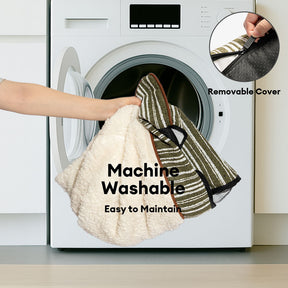 Lit Sofa Orthopédique en Velours Rayé pour Chiens et Chats avec Oreillers - Canapé Grove