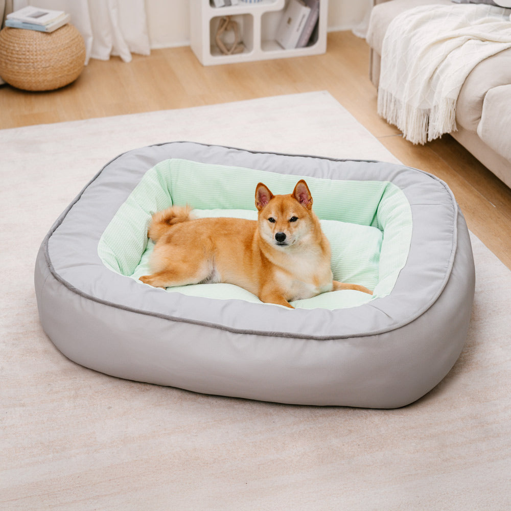 Lit pour chien en cuir PU imperméable antidérapant résistant aux rayures avec soutien complet